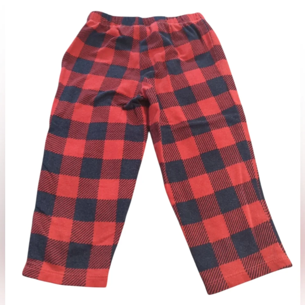 Carter's Red And Black Checkered Pajama Bottoms Size 24 Months.